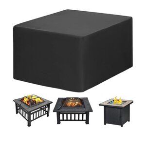 Amberr Fire Pit Cover,600D Heavy Duty Fire Pit Cover Square, Waterproof NEW